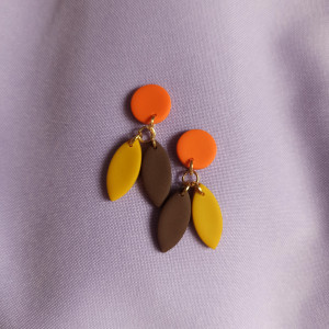 Kolczyki sztyfty podwójne jesienne listki