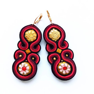 kolczyki sutasz Gold Cloisonne