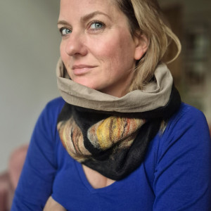 Czarna tuba komin filcowany