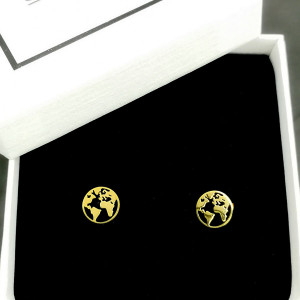 Kolczyki na Sztyft Glob Ziemski EARTH