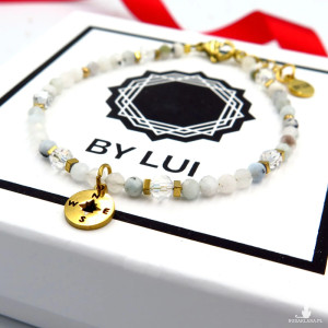 Bransoletka Akwamaryn & Zawieszka Róża Wiatrów CARIBBEAN DIRECTION