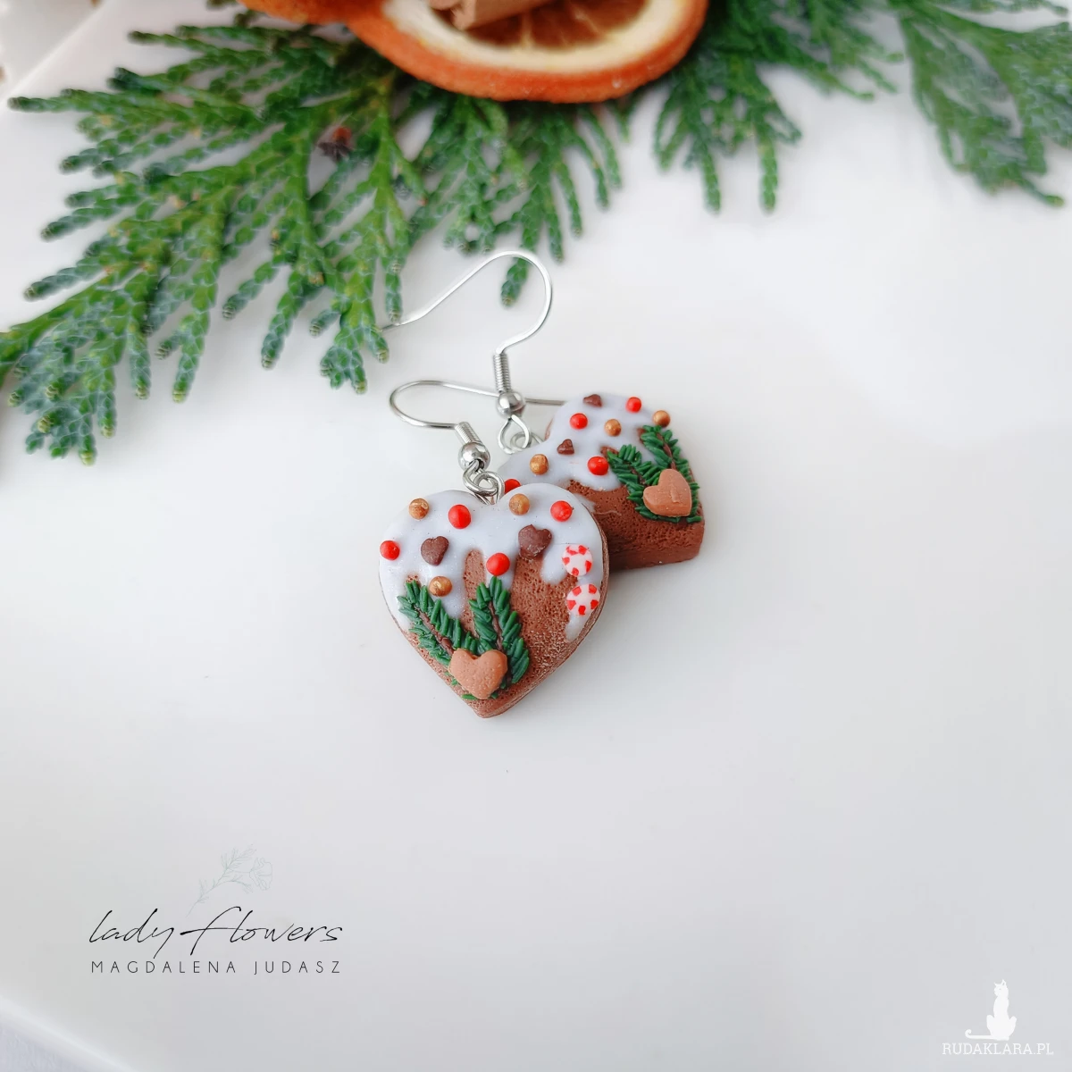 Kolczyki serduszka z piernika