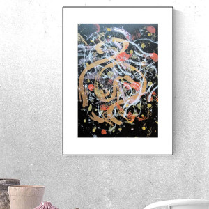 abstrakcyjny rysunek do domu, minimalizm obraz do loftu, nowoczesny obraz malowany ręcznie, abstrakcja grafika na ścianę, ręcznie malowana abstrakcja 30x40, oryginalny rysunek A3, grafika A3