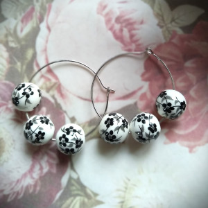 Kolczyki - biel i czerń