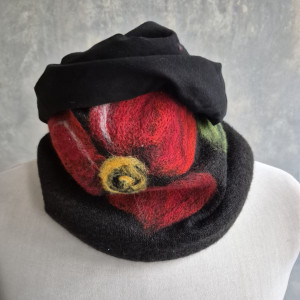 Czarna tuba komin filcowany