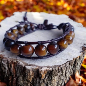 Bransoletka boho z tygrysim okiem