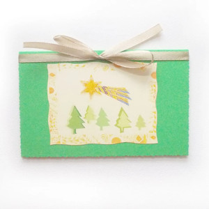 zielona kartka na Boże Narodzenie, świąteczne kartki dla firm, Boże Narodzenie kartka z gwiazdą betlejemską, zielone kartki na Święta, gwiazdka kartki noworoczne, gwiazda kartki na Nowy Rok,