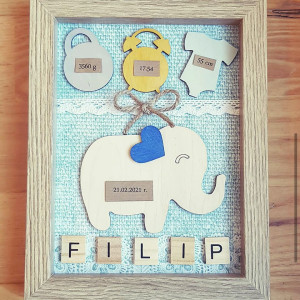 Metryczka gotowa pastelowa dla noworodka