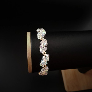 Delikatna Bransoletka Ślubna z Kryształków i Koralików