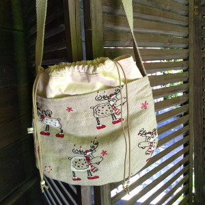 Torebka z lnu i bawełny - dla dziewczynki