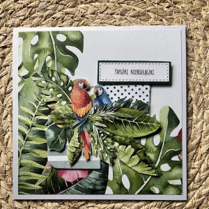 233,kartka na ślub,walentynki - papużki nierozłączki