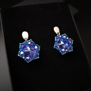 Niebieskie Kolczyki z Kryształkami