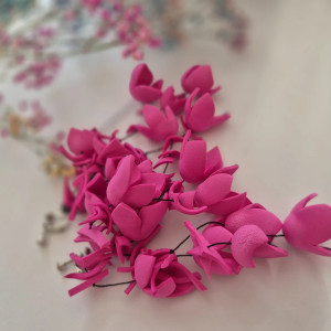 Klipsy zwariowane  długie leciutkie amarantowe