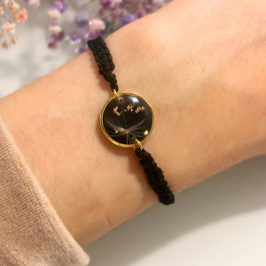 Bransoletka na sznurku z dmuchawcami i tygrysim okiem