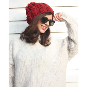 Czapka bordo Merino Bulky