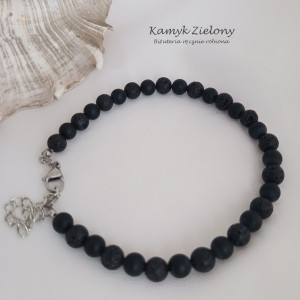 Lawa wulkaniczna - męska bransoletka z kamieni naturalnych