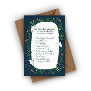 Kartka świąteczna- W Święta pragnę Ci powiedzieć...