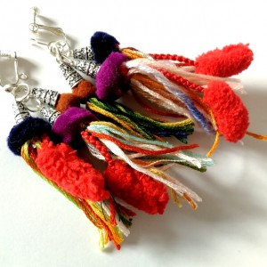 klipsy długie frędzle etno boho