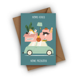 Kartka na parapetówkę- Nowy dom, nowe przygody
