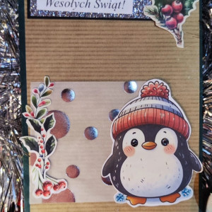 Zestaw dwóch kartek świątecznych ręcznie wykonanych
