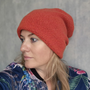 Czapka pomarańczowa  boho