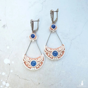 Kolczyki z lapis lazuli i jadeitem