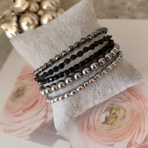 Bransoletka z Czarnych korali i Hematytów