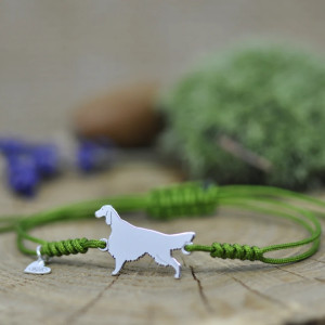 Seter irlandzki - bransoletka z psem, srebro 925