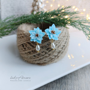 Kolczyki z błękitnymi poisencjami