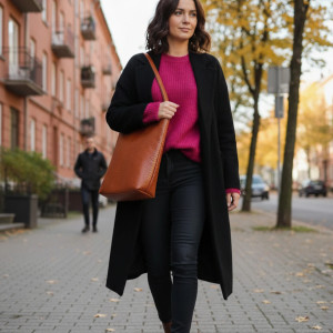 Torebka miejska damska ekoskóra Karmel wężowy wzór Tes03