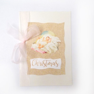 pastelowe kartki na Boże Narodzenie, świąteczna kartka z Dzieciątkiem, stajenka kartka, kartka ze stajenką, Boże Narodzenie kartki dla firm, świąteczne kartki bez życzeń, ładne kartki