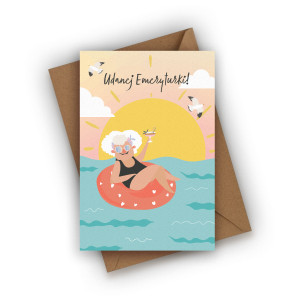 Kartka z okazji przejścia na emeryturę dla niej- Udanej emeryturki!