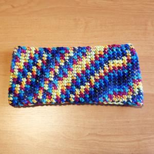 tęczowa, kolorowa opaska, rękodzieło