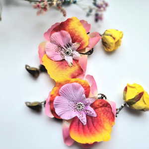 Klipsy kwiaty długie lekkie