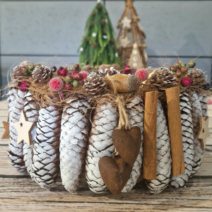Stroik świąteczny, zimowy, naturalny.