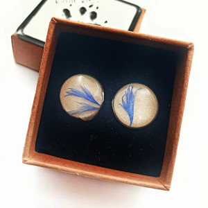 Kolczyki z suszonym chabrem