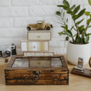 Pudełko na zegarki, bransoletki i łańcuszki, Drewniane na zegarki, bransoletki i łańcuszki