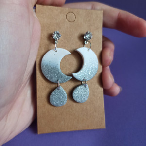 Kolczyki z gliny polimerowej księżyce