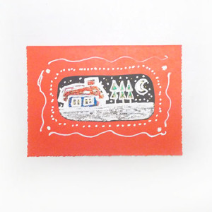 czerwone kartki na Boże Narodzenie, zimowa kartka świąteczna, Boże Narodzenie kartki ręcznie malowane, zima kartki noworoczne, kartki dla firm, kartki na Nowy Rok