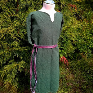 KOSZULA LNIANA rozmiar 134/140 - prosta, słowiańska, rekonstrukcja, wczesne średniowiecze