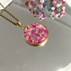 Naszyjnik okrągły z gipsowkami pozłacanym