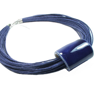 Grantenga - lniany naszyjnik z ceramiką