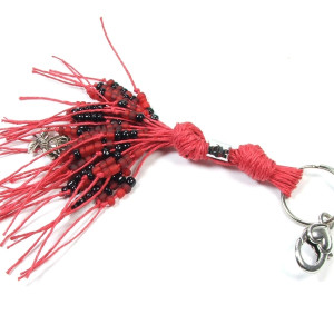 Z sercem tatianka, lniany brelok