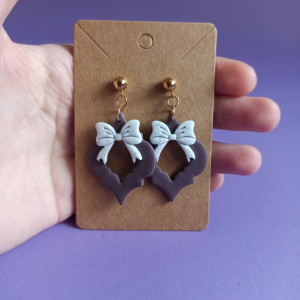 Kolczyki bombki z kokardką