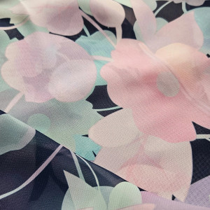 Apaszka szyfynowa w geometryczne w kwiaty