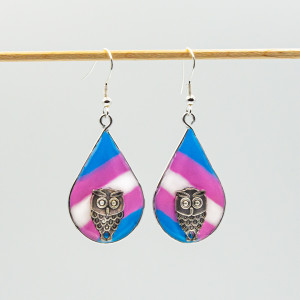 Kolczyki trans pride z żywicy 022