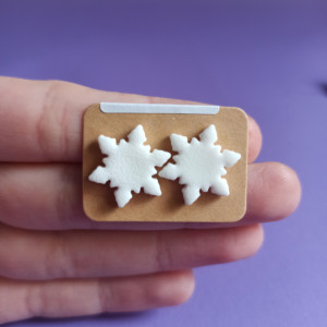 Kolczyki sztyfty śnieżynki