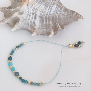 Apatyt i agat - bransoletka z kamieni naturalnych - mały rozmiar