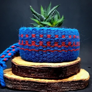 KRAJKA ręcznie tkany pas - słowiańska, rekonstrukcja, wczesne średniowiecze, wełna