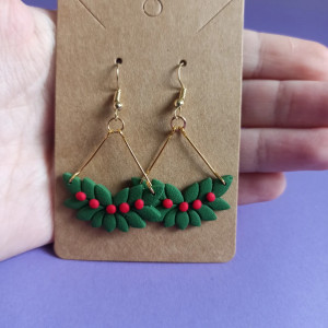 Kolczyki z gliny polimerowej wieniec